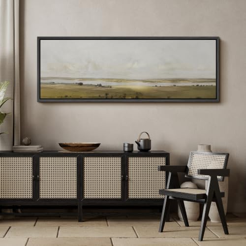 Image of MUDECOR Large Framed Canvas Print Wall Art Country Lake for Living Room