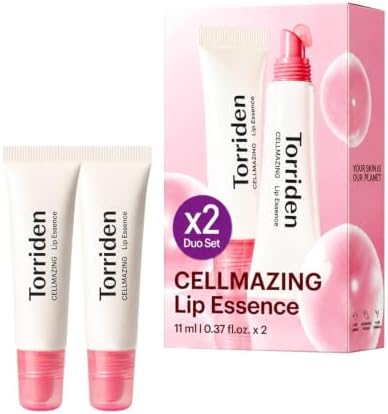 Torriden CELLMAZING Glass-Like Shine Lip Essence, 11ml * 2ea (Pack of 2) | Weightless Hydration for Smooth, Glossy Lips | 5D Collagen, Peptide, Jojoba Oil | Non-Sticky Korean Lip Care