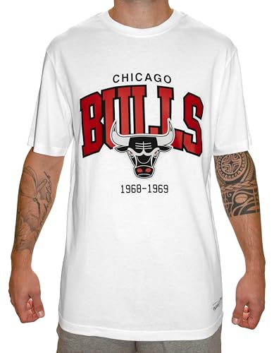 Mitchell & Ness NBA Hardwood Classics Team Arch T Shirt   Chicago Bulls, Blanco, L