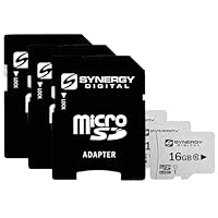 Synergy Digital 16GB Micro SDHC Secure Digital UHS-I Memory Cards, Compatible with LG H810 Cell Phone - Class 10, U1, 95MB/s, 300 Series - Pack of 3