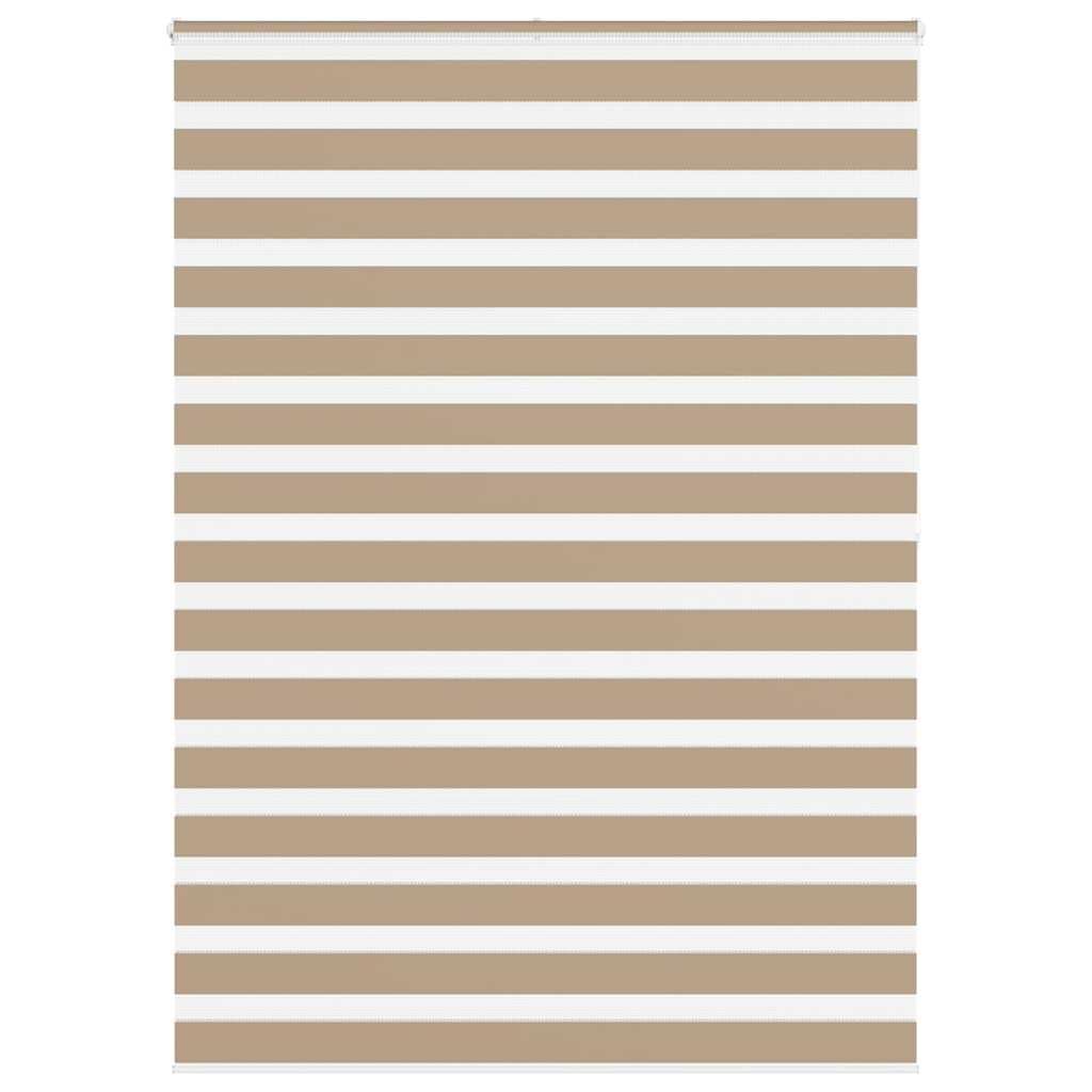 Roleta Zebra Brązowy Piaskowy Tkanina Szerokość 150,9 cm Poliester | Dwuwarstwowa półprzezroczysta i nieprzezroczysta, montaż za pomocą śrub lub bez wiercenia, regulowany łańcuch