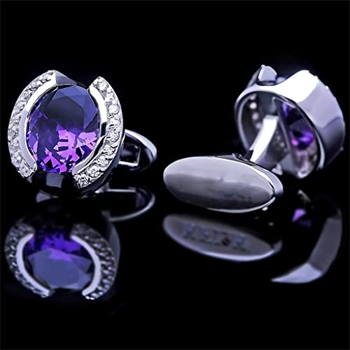 Mancuernillas para camisa de hombre púrpura 16x14mm miniatura 2