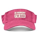 Hi Hungry I M Dad Cute Funny Cap for Men Fashionable Visor Hats Pink