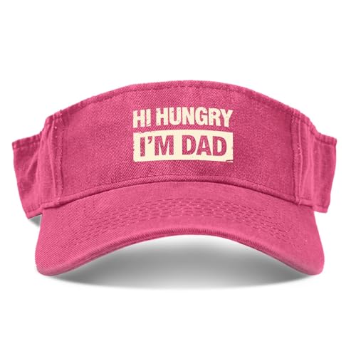 Hi Hungry I M Dad Cute Funny Cap for Men Fashionable Visor Hats Pink