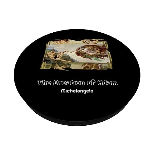 The Creation of Adam with Funny Sunglasses PopSockets Swappable PopGrip, Black - Image 2