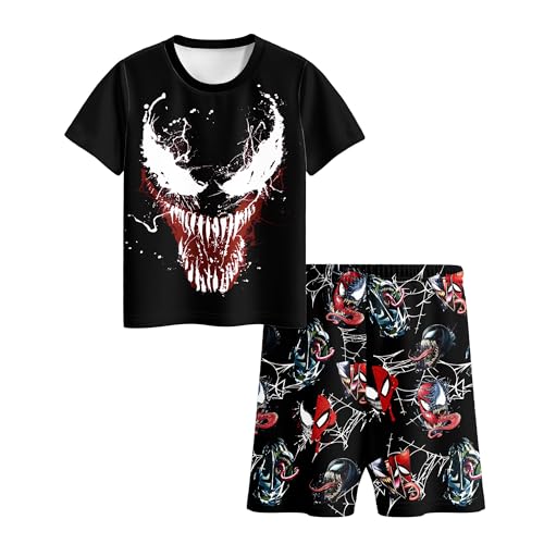 Image of Marcobey Boys Cool Hero Graphic Print 2 Piece Shirt and Shorts Set for Toddlers Big Kids