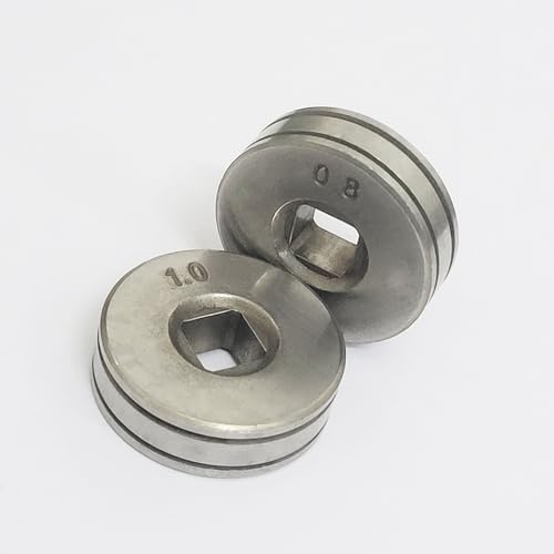 2Pcs 0.8/1.0mm Roll Wheels Smooth Groove Wire Feed Drive Rollers 25mm (1 inch) Diameter Fit for SSJ16 Wire Feeder MAG MIG Welders Equipment Parts