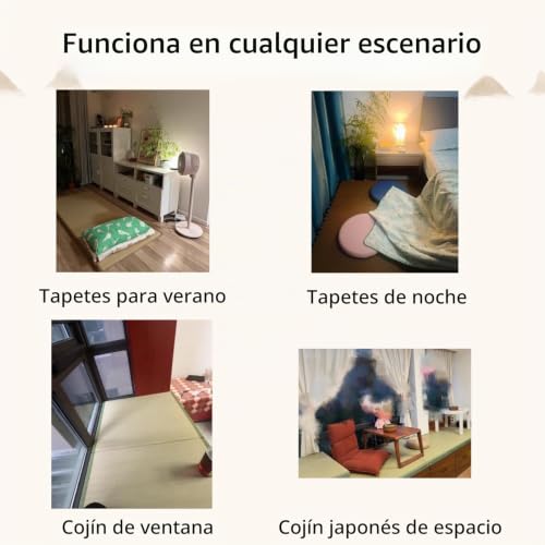 Miniatura 7 de Nmgbrdm Tradicional Japonesa Tatami, Futón Verde 100 Natural De Rush Hierba Sin Teñir ,A 4 Pieghe,Para La Meditación Yoga Zen Room Japonés Tearoom,3.5cm Grueso Size:90 200 3.5cm