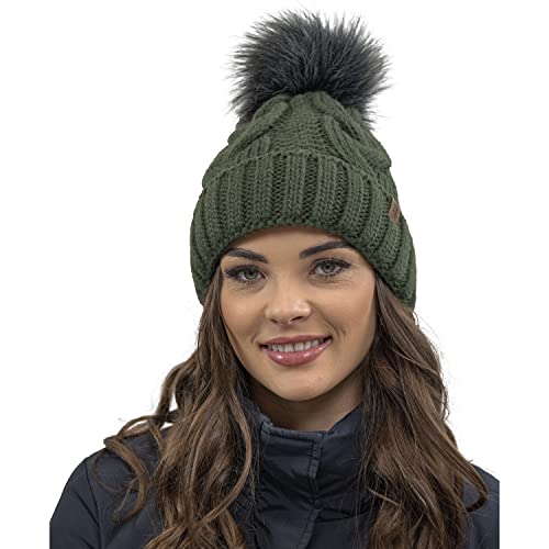 Vivisence Gorra Invernal para Mujeres 7014, Hecho En La UE, Verde,Talla Única Cover