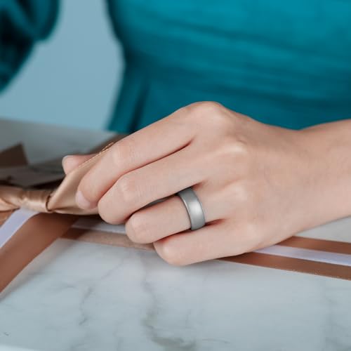 Image of Egnaro 4 /5 /8 Variety Multipack Ergonomic Breathable Bridal Rings Sets, 6mm Wide - 2mm Thick Rubber Wedding bands women, silicone Rings for her with Half Size