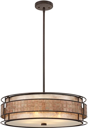 Quoizel Mc8420Crc Laguna Mica Drum Pendant Lighting, 3-Light, 180 Watts, Renaissance Copper (6" H X 22" W) #TOP20