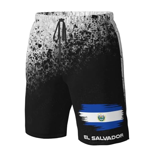 NAFSKL El Salvador Flag Mens Swim Trunks Board Shorts Quick Dry Swim Shorts Summer Swimsuit Beach Shorts with Pockets4