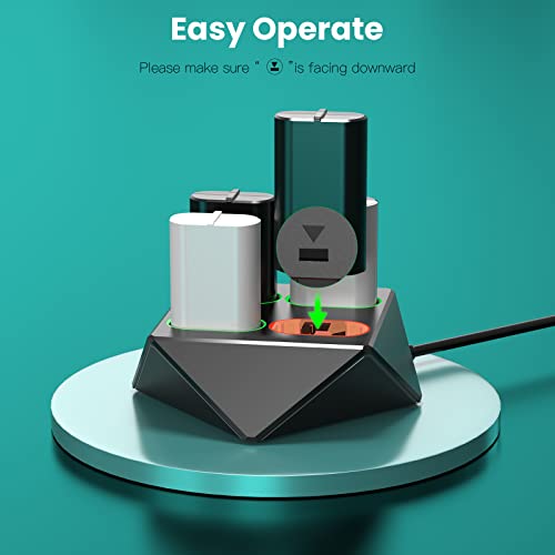 Rechargeable Battery Packs For Xbox One/Xbox Series X|S, 4 X 1200Mah Rechargeable Controller Battery Compatible With Xbox Series X|S/Xbox One X/Xbox One S/Xbox One Elite Batteries Charging Station #TOP3