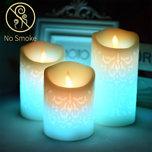 Niceme 3Pcs Led Multi Colored Flameless Candles With Remote Control Timer Color Changing Candles Realistic Wax Battery Operated Candles With Flickering Flame Dancing Wick For Wedding Home, D3Xh4/5/6In #TOP3