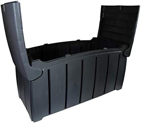 Charles Bentley Ward 322L Storage Box- Black H60 x L115 x W55cm Butterfly Lid Weather Proof Robust Padlock Hole