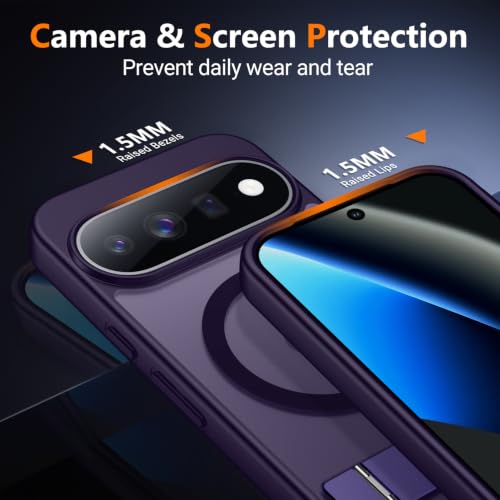 Image of SPIDERCASE for Google Pixel 11 Pro Case, Built-in Stand, Purple | [3 Stand Ways] [Military Grade Drop Protection] Invisible Stand Shockproof Slim Case for Google Pixel 11 Pro