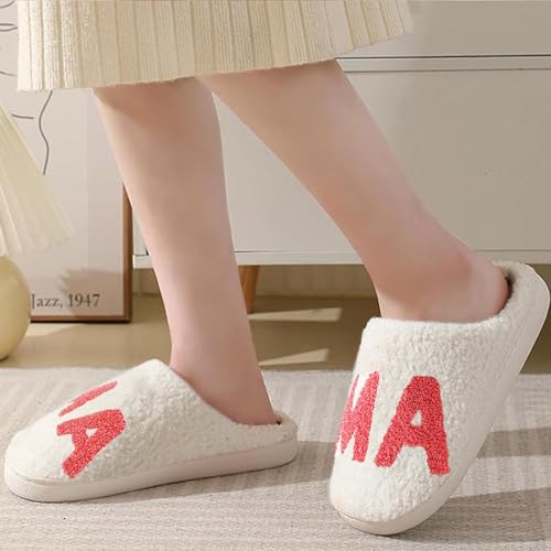 Image of Comfy House Slippers For Women Men, Ladies Fuzzy Bedroom Slippers,indoor Outdoor Memory Foam Shoes