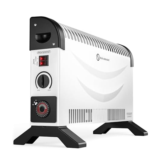 MONZANA® Convector Eléctrico, Radiador, Calefactor, 2000W, Estufa, Temporizador 24H, Calefaccion Silenciosa Termostato, 3 Niveles Potencia Aire Caliente