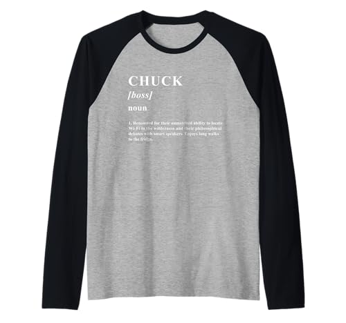Chuck - Camiseta Divertida con definición de Nombre Camiseta Manga Raglan
