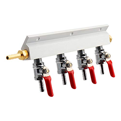 CO2 Distributor Manifold, Beer Gas Distributor, Kegerator Splitter, 4Way Kegerator Distributor