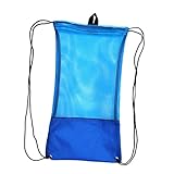 Homyl Meshbeutel Leichter Netz Sack mit Zugbandschließung Zur Unterbringung von Tauchausrüstung Turnbeutel Mesh Dufflebag Reisebeutel Aus Undurchlässigem Po, Blau, S