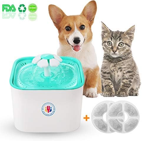 Pet Water Fountain Cat Dogs Water Dispenser Healthy and Hygienic Drinking Fountain 2L Super Quiet Flower Automatic Electric Water Bowl…