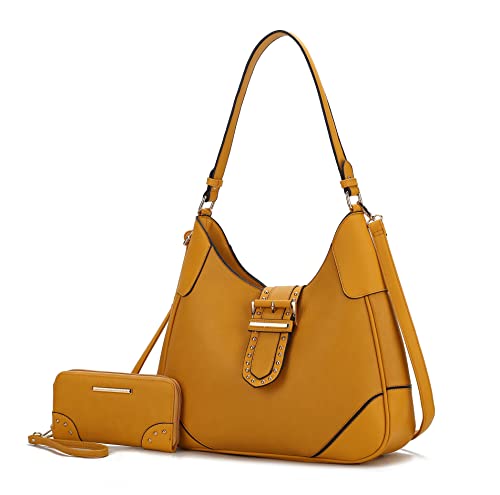 Image of MKF Collection Shoulder bags for women, crossover handbag, Hobo side messenger Bag & Matching Wrislet Wallet