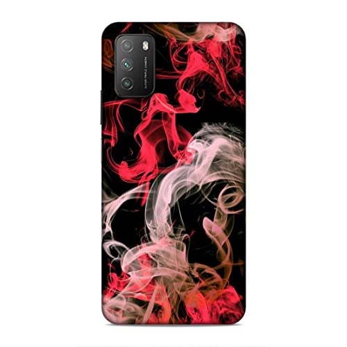 Image of Printed Mobile Back Hard Case Cover for Xiaomi Poco M3 | Smoke, Colourful Smoke, Red, White-2201
