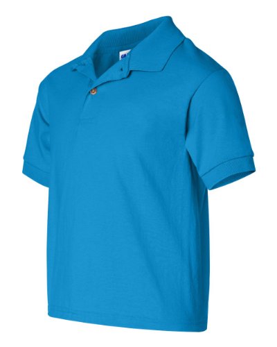 Gildan Camisa polo DryBlend juvenil 159 g 50/50, Safira, M