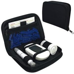 ICIMBI Diabetes Supply Case, Diabetic Organizer Carrying Case Kit, Portable Diabetes Testing Kit Case, Blood Glucose Meter Storage Bag
