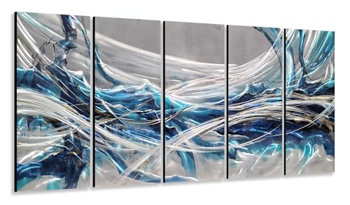 Embrace The Mesmerizing Blue Of This Abstract Aluminum Wall Art