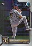 2022 Bowman Chrome #33 Aaron Ashby Milwaukee Brewers Rookie Baseball Card