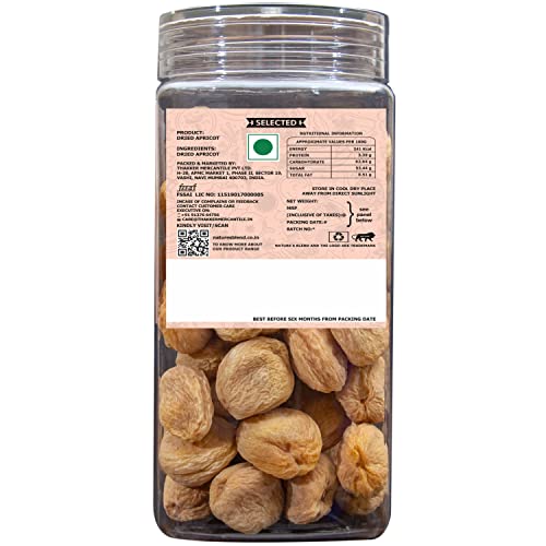 Image of inchNature's Blend Dried Apricots 400g Jar | Afghan Heirloom Variety | Sun-Dried Dark Amber Fruit | Deep Caramel-Sweet Mild Tang | High Natural Sugars inch