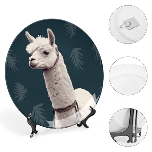 Plato Decorativo Alpaca Llama de Porcelana Bone China 6 pulg miniatura 4