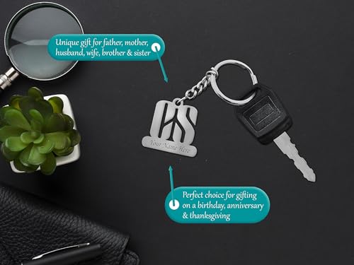 Image of SAVRI Personalized Keychain with Customized Name Engraving | Stainless Steel Round Professional Keychain
