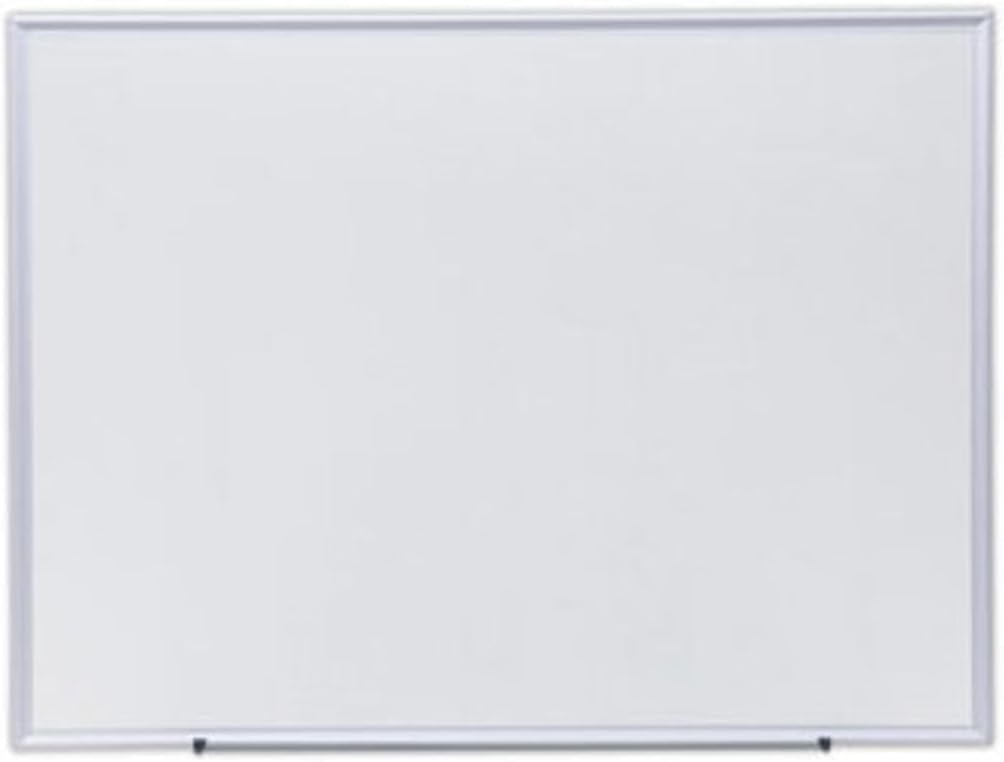 Universal Deluxe Melamine Dry Erase Board, 48 x 36, Melamine White Surface, Silver Aluminum Frame