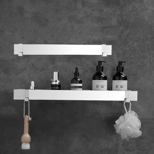 Porte-serviettes mural argenté pour désencombrer le lavabo
