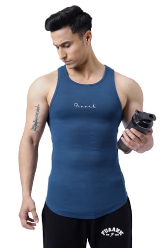 Image of FUAARK Ribbed Slim Fit Gym & Workout Tank for Men's -