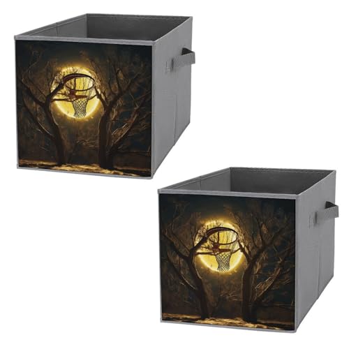 Boîtes de rangement pliables en forme de lune pour étagère - 2