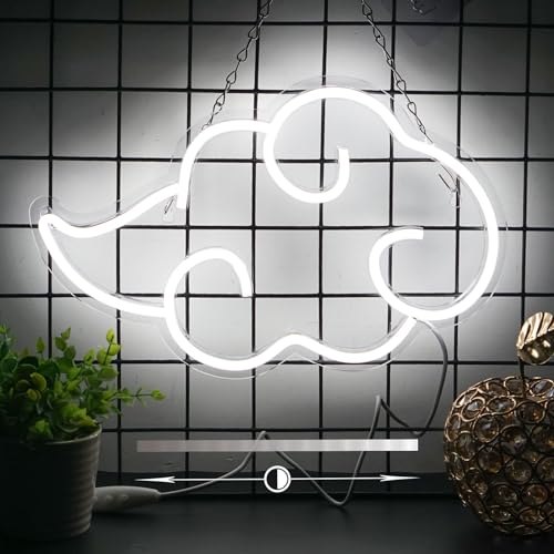 Image of SmilingTown Cloud Neon Signs for Wall Decor USB Operated Neon Art Decorative Lights for Bedoom Home Gameroom Office Bar Pub Club Christmas Party Supplies Gift Idea (White)