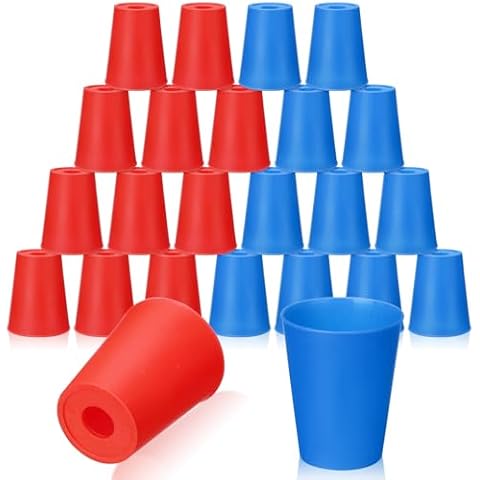ywmigl 24 Pcs Sports Stacking Cups Stacking Cup Game Set Classic Stacking Games Speed Training Game for Classroom Travel Party Challenge Competition for Boys Girls Boy and Adult (Red, Blue) Cover