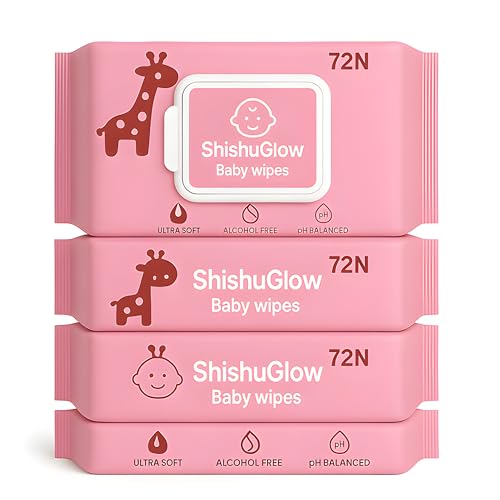 Image of ShishuGlow Baby Wipes Pack of 3 | 216 Wipes | Enriched with Aloe Vera & Almond Oil | Soft & Gentle for Newborns.