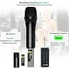 Bietrun Wireless Microphone, Dynamic Microphone with Rechargeable Receiver, Auto Connect,All Metal Design,160ft Range,Cordless Mic for Karaoke Machine,Amplifier Speaker,Mixer,iPhone,Camera, Interview