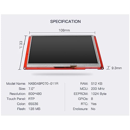 Image of Series NX8048P070-011R 7.0inch Resistive Touch HMI Display LCD Module Resistive Screen Without Housing