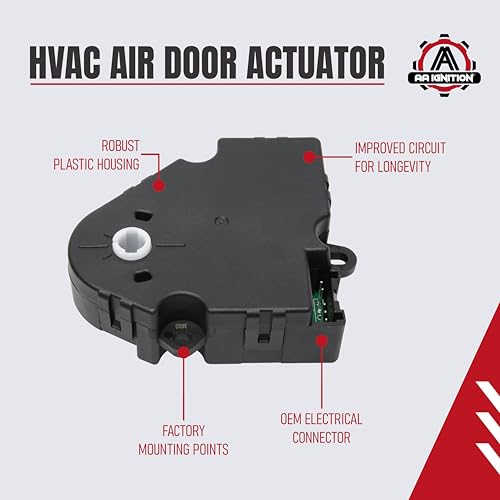 Image of HVAC Blend Door Actuator - Compatible with Buick, Cadillac, Chevrolet & More - Commercial Chassis, Roadmaster, DeVille, Fleetwood, Blazer, C1500 - Air Door Actuator - Mode Door Actuator - 1988-2012