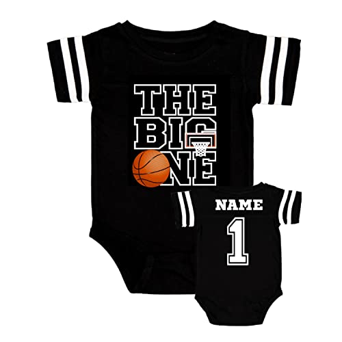 NEW by CPOJ, Basketball theme first ONE birthday - THE BIG ONE, Front back design options, Personalized custom baby birthday, First 1st birthday outfit bodysuit or tshirt