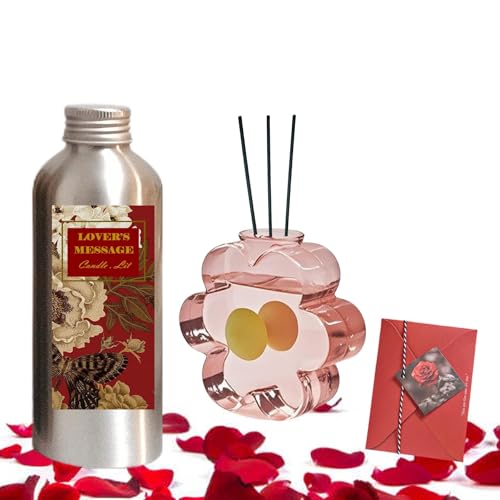 Luxurious Reed Diffuser - 180ML Red Rose, Peony, Lychee, and Musk Aroma - Long-Lasting Home Fragrance for Women - Unique Gift Set