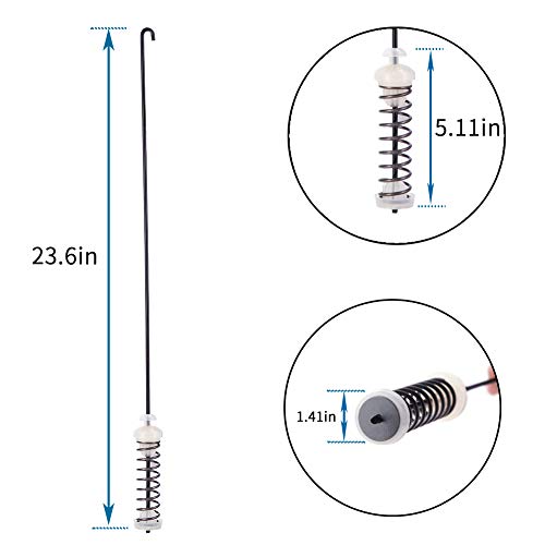 Updated W10780048 (4pcs) Washer Suspension Rod Kit with W10400895 (4pcs) Washer Suspension Springs Compatible with Whirlpool Kenmore Amana Maytag, WTW4800XQ2, WTW4800XQ4 (Picture 7 is Fit Models) - Thumbnail 5