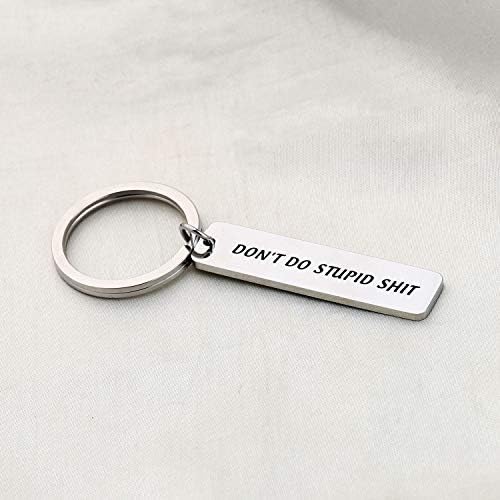 CYTING Funny Keychain Don't Do Stupid Funny Sarcasm Gift For Family Friends Sarcasm Saying Key Rings
