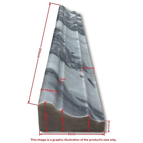 Stone Center Online Crema Marfil Marble 2X12 Chair Rail Trim Molding Polished Kitchen Bath Wall Floor Backsplash Shower (1 Piece) #TOP4